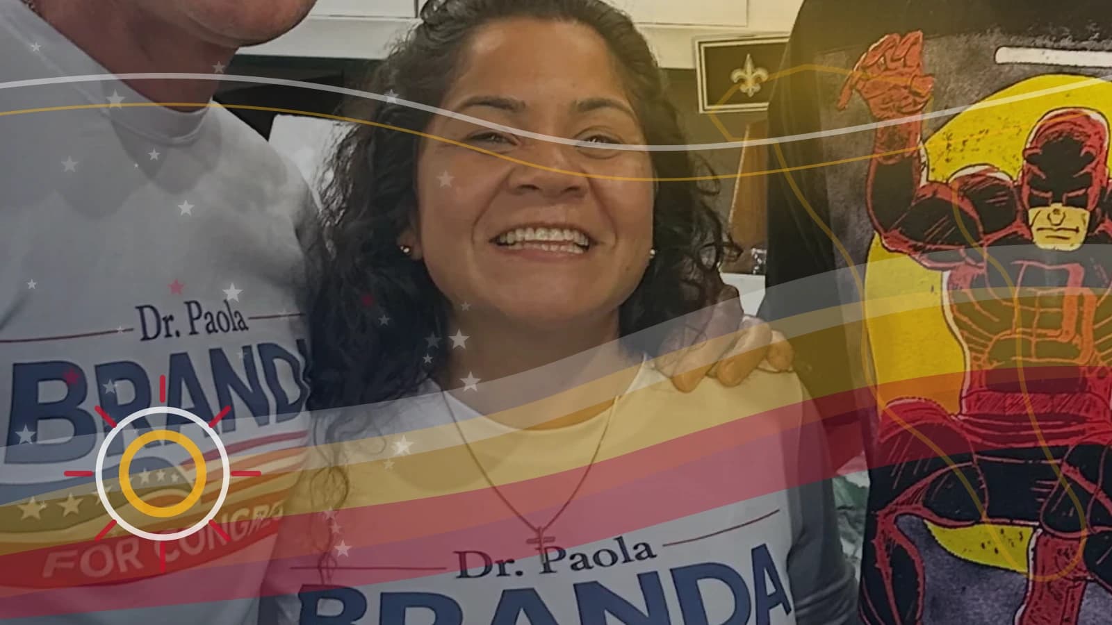 Visual de asequibilidad de la campaña de Paola Branda con colores venezolanos